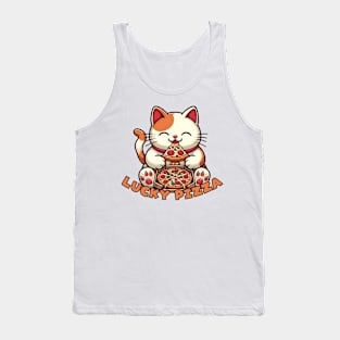 Maneki Neko Pizza cat Tank Top